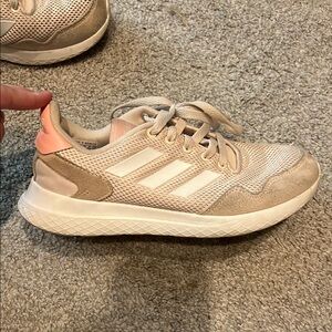 Adidas Women's Beige and Pink Sneakers